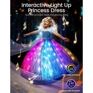 Saker Light Up Ice Queen Costume For Girl