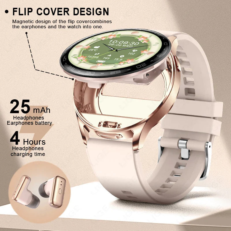 Sakerplus Smart Watch With Wireless Earbuds