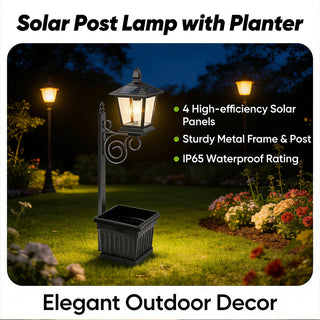 Sakerplus® Solar Planter Lamp Post Light
