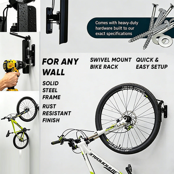 Sakerplus® Swivel Wall Mount Bike Rack
