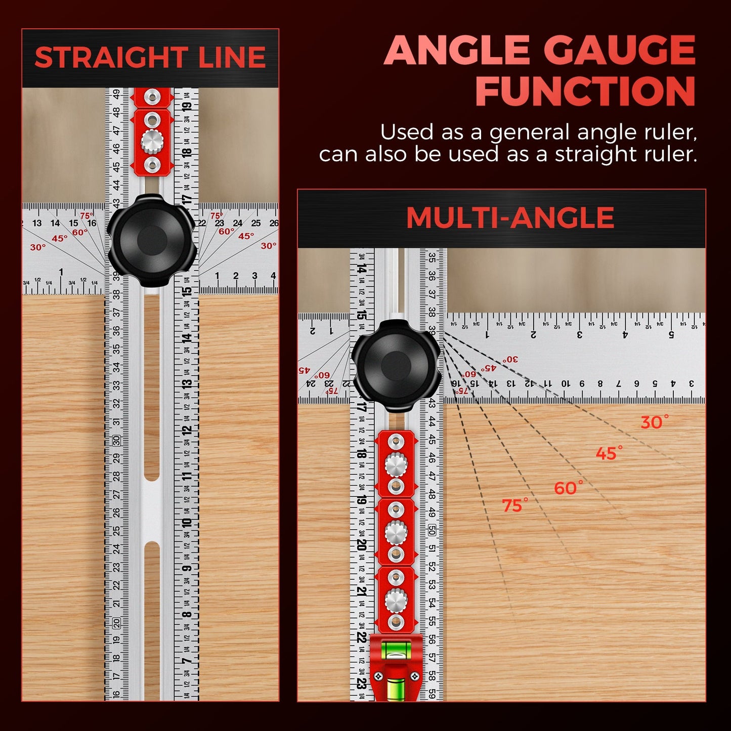 SAKER® 4 in 1 Drilling Positioning Ruler