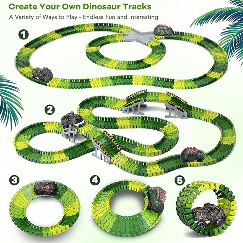 Sakerplus® Dinosaur World Flexible Track Playset
