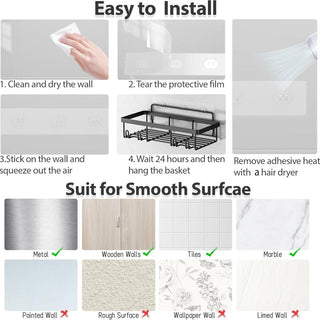 Sakerplus® 5 Pack Stainless Steel Shower Organizer