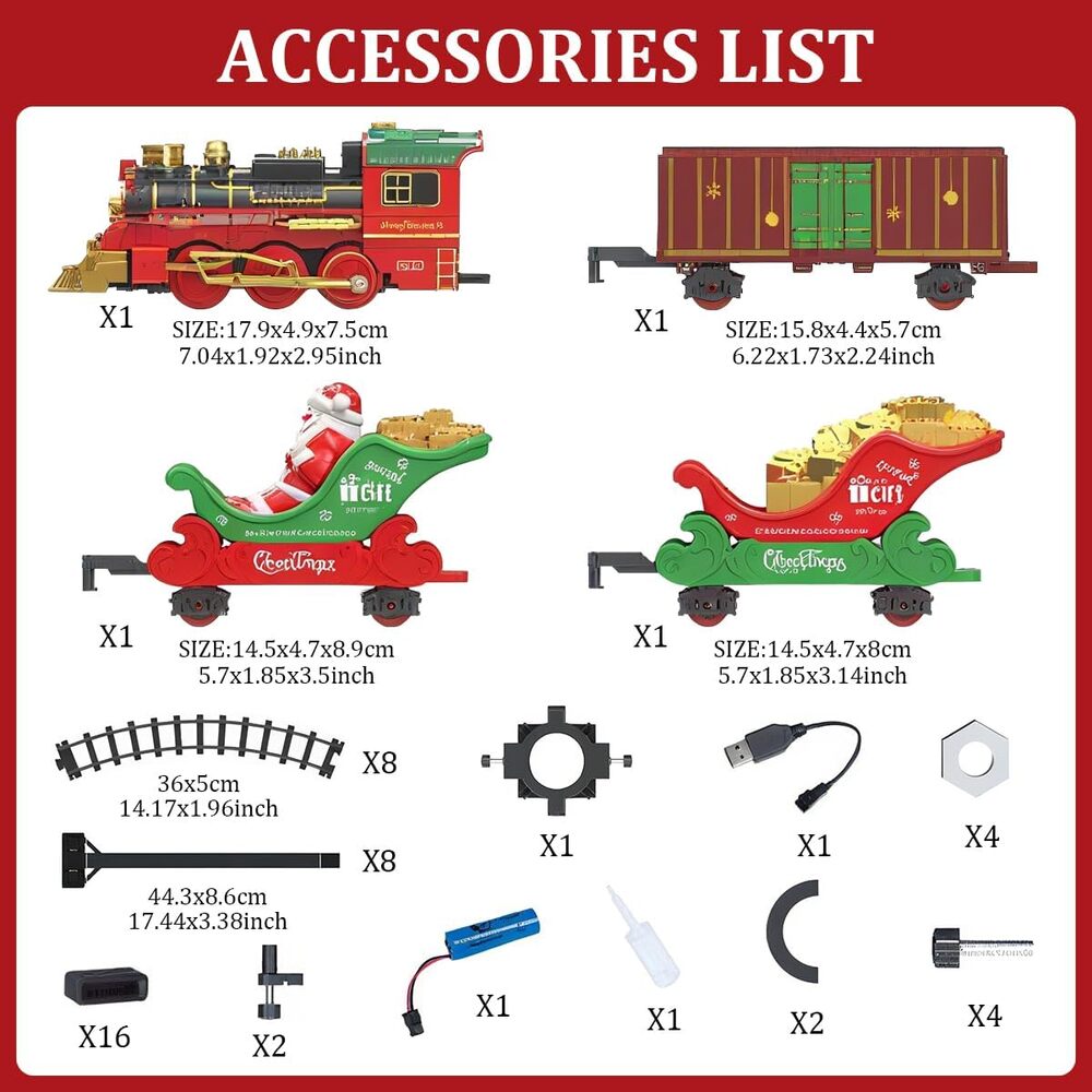 Sakerplus Electric Christmas Train Toy Set
