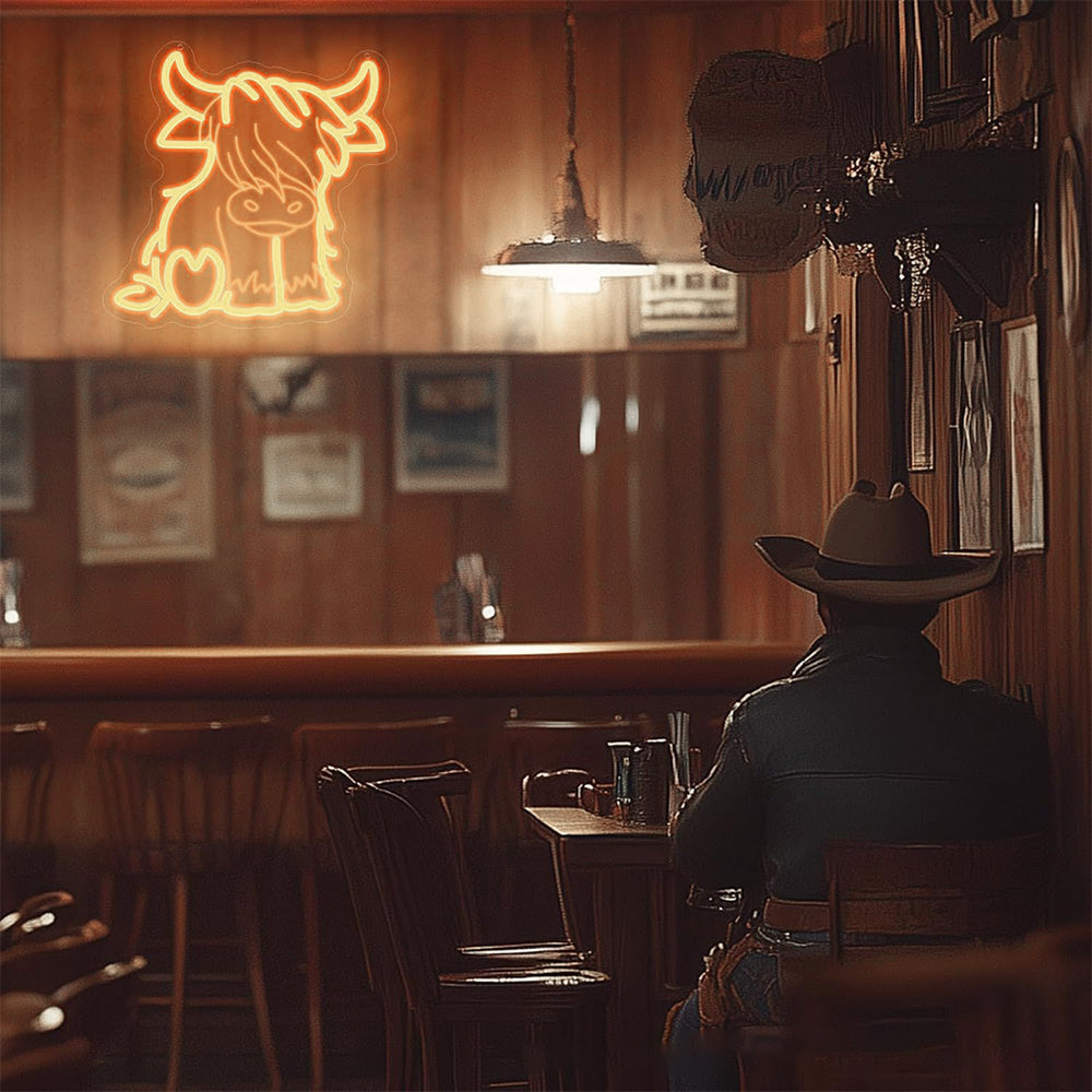 Sakerplus® Highland Cow LED Neon Light