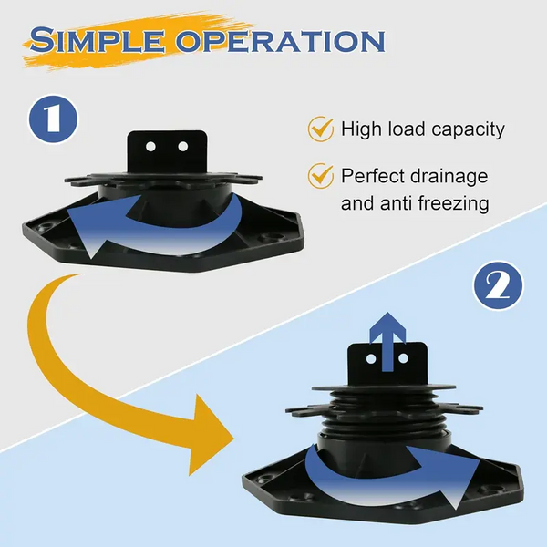 Sakerplus® Adjustable Deck Support Pedestal Kit