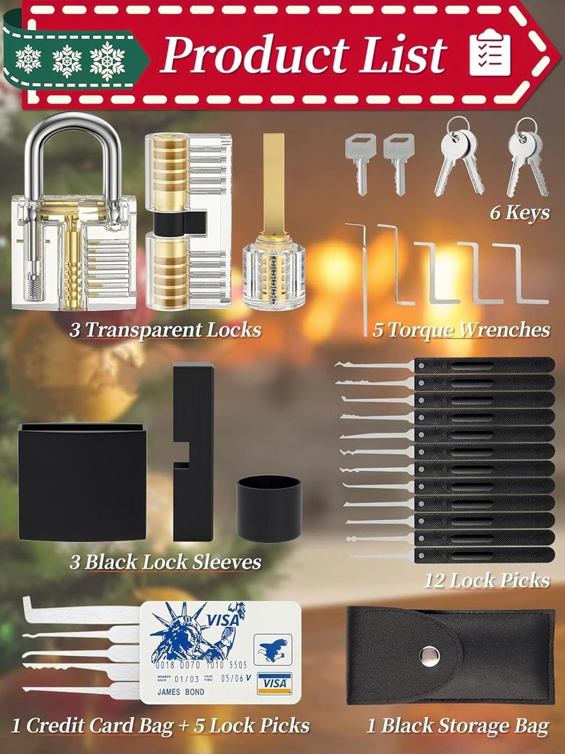 Sakerplus Waterproof Long Shackle Padlock Set