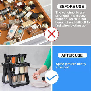 Sakerplus Rotating Spice Rack with Jars