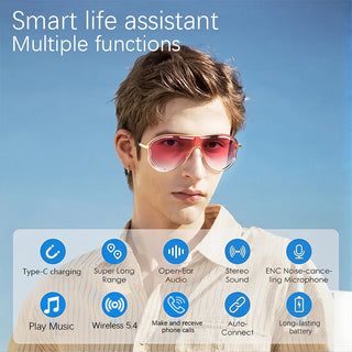 Sakerplus® Open Ear Smart Bluetooth Audio Glasses