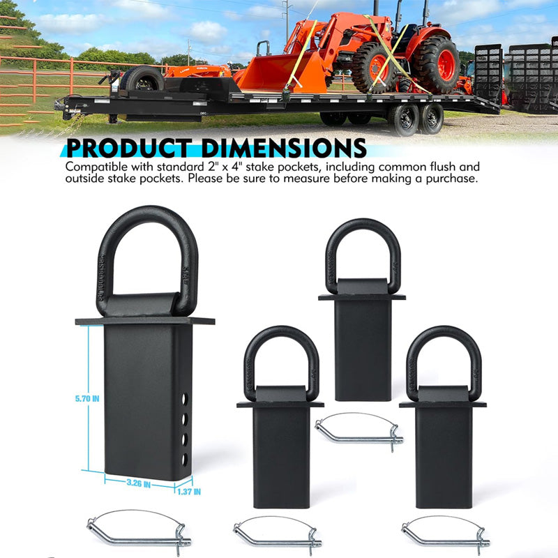 Sakerplus Heavy-Duty Stake Pocket D Rings