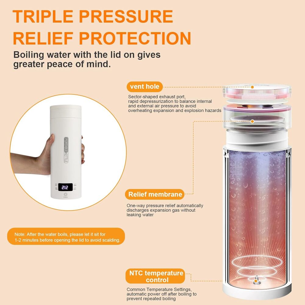 Sakerplus Portable Travel Electric Tea Kettle