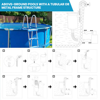 Sakerplus Floating Pool Skimmer with Mount Bracket