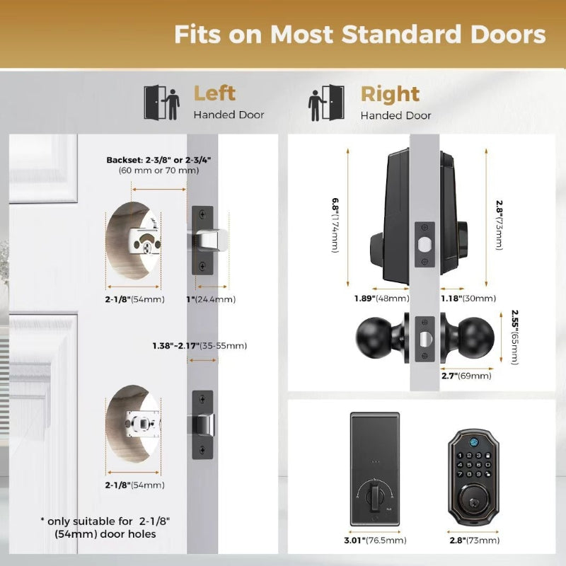 Sakerplus® Smart Keyless Entry Door Lock System