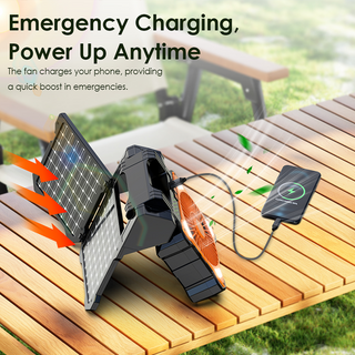 Sakerplus Solar Powered Portable Camping Fan