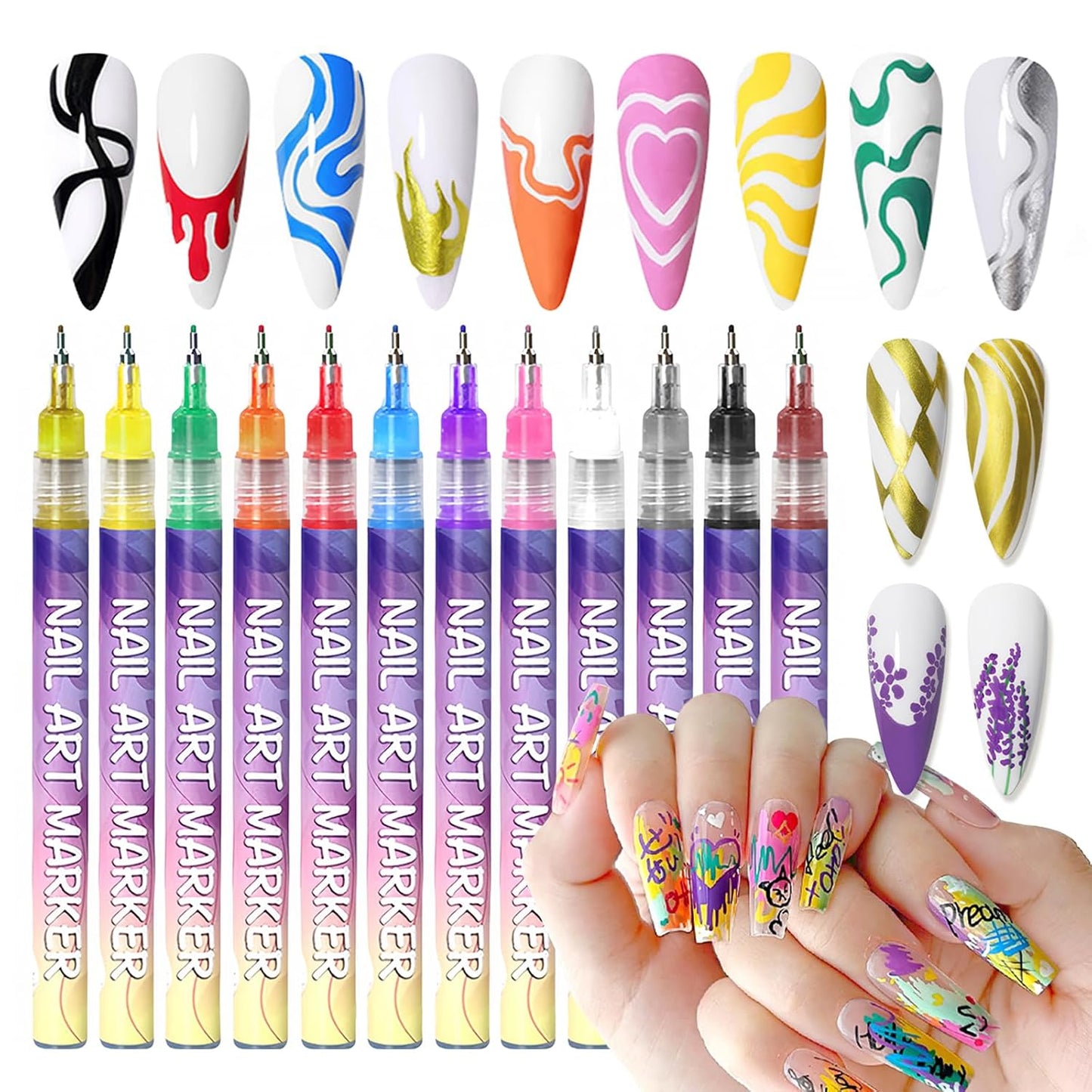 Sakerplus® Nail Art Pens Drawing Set