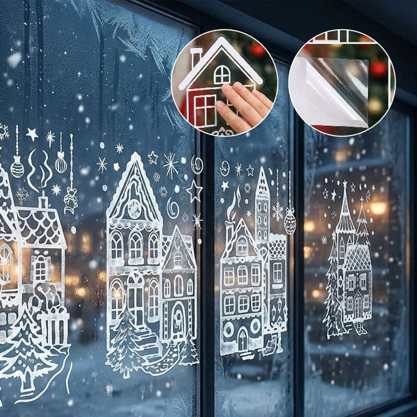 Sakerplus® Christmas Village Window Cling