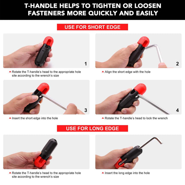 Sakerplus® Magnetic T-Handle Allen Wrench Set