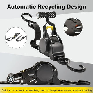 Sakerplus® Automatic Retractable Heavy-Duty Ratchet Strap