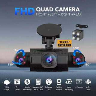 Sakerplus® 4 Channel FHD Dash Cam