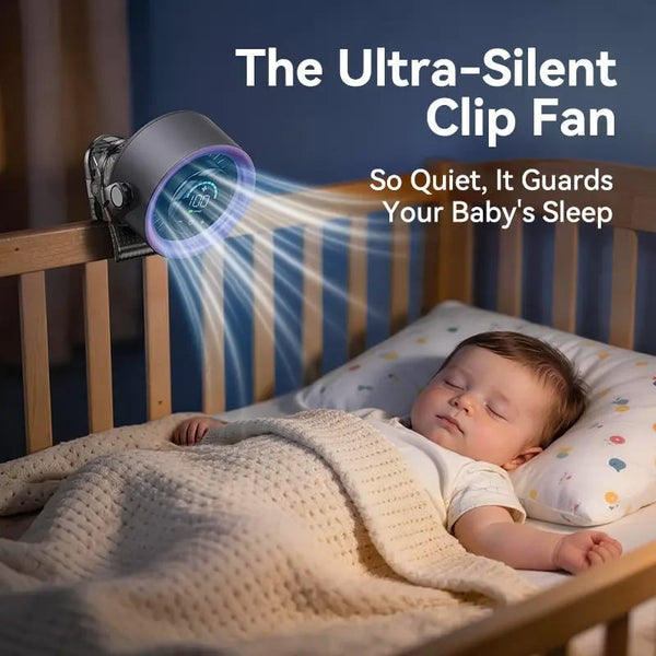Sakerplus® Clip-On LCD Desk Fan