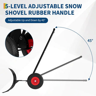 Sakerplus® Large Adjustable Wheeled Snow Pusher