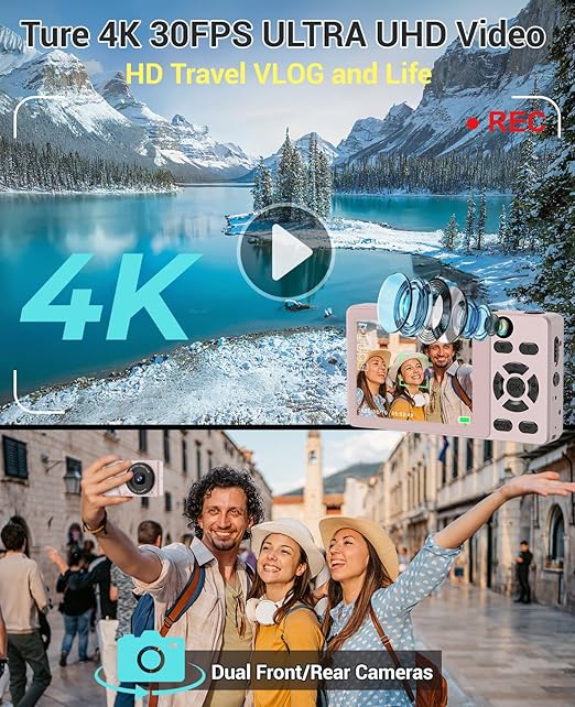 Sakerplus® 4K Dual Lens Vlogging Camera