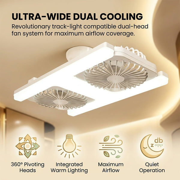 Sakerplus® Adjustable-Angle Dual-Head Ceiling Fan Light
