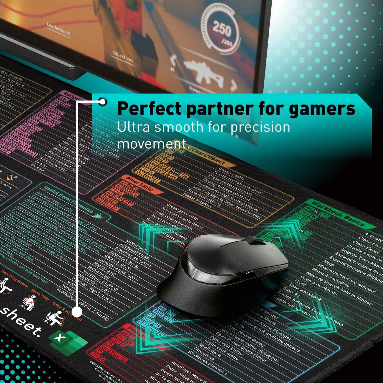 Sakerplus Excel Shortcut Keys Mouse Pad