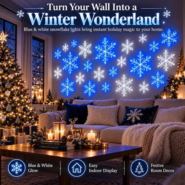 Sakerplus® LED Snowflake Wall Decoration Light Set