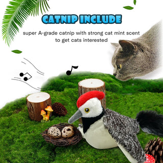 Sakerplus® Flapping Chirping Interactive Cat Bird Toy