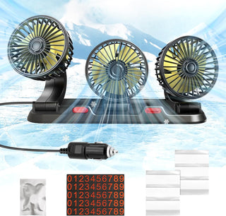 Sakerplus Portable 3-Head Car Cooling Fan