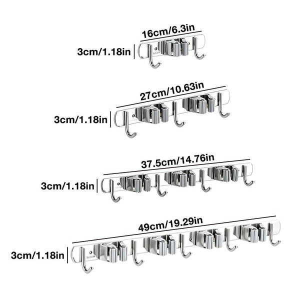 Sakerplus® Stainless Steel Broom Mop Holder Wall Mount