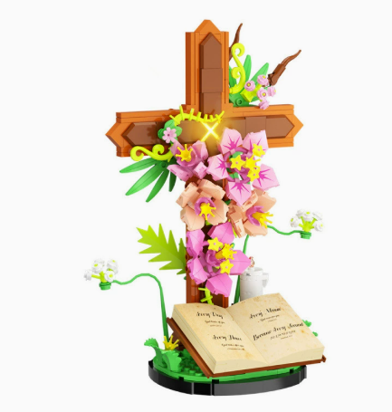 Sakerplus® Christian Cross Flower Construction Toy