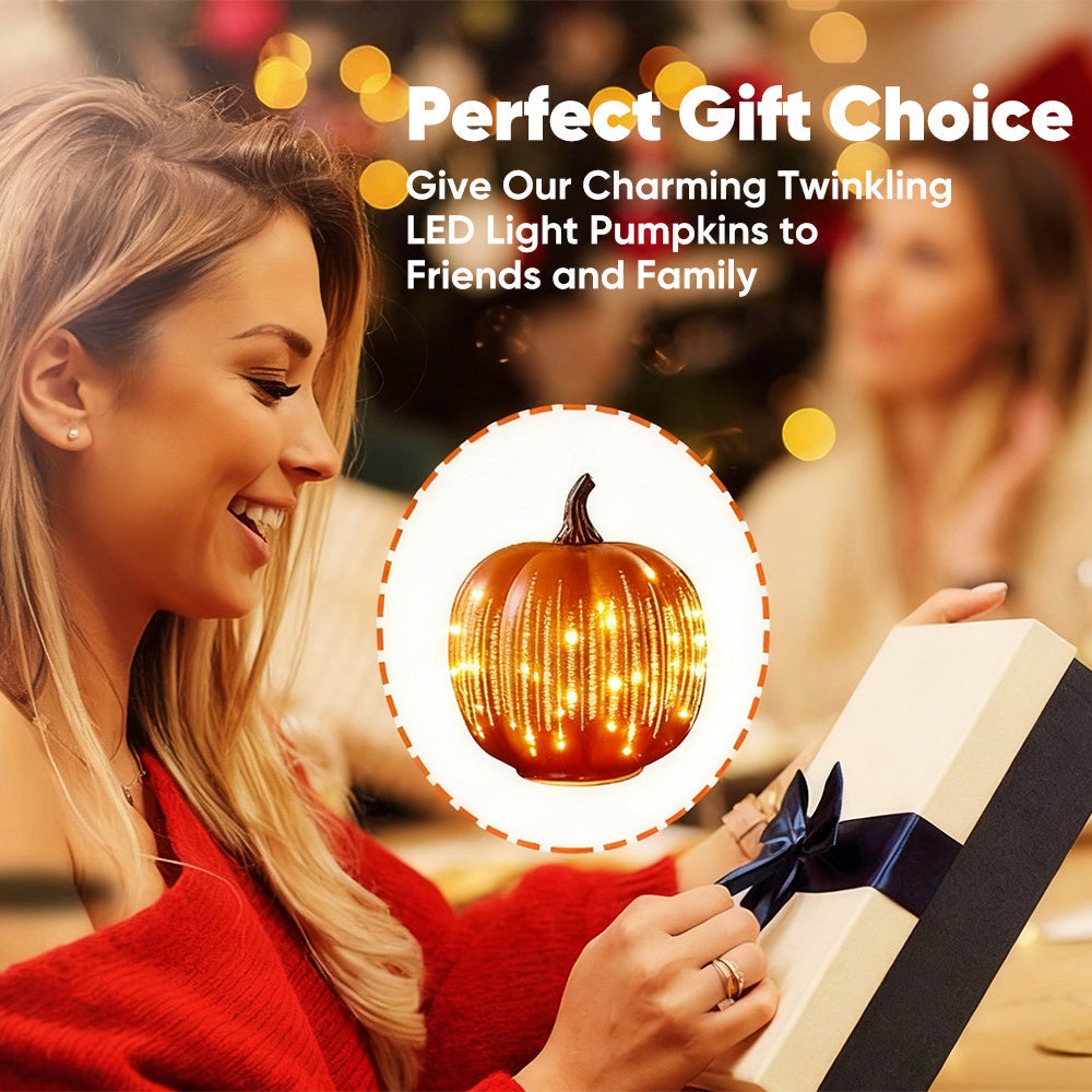 Sakerplus Illuminated Starry Night Glass Pumpkins