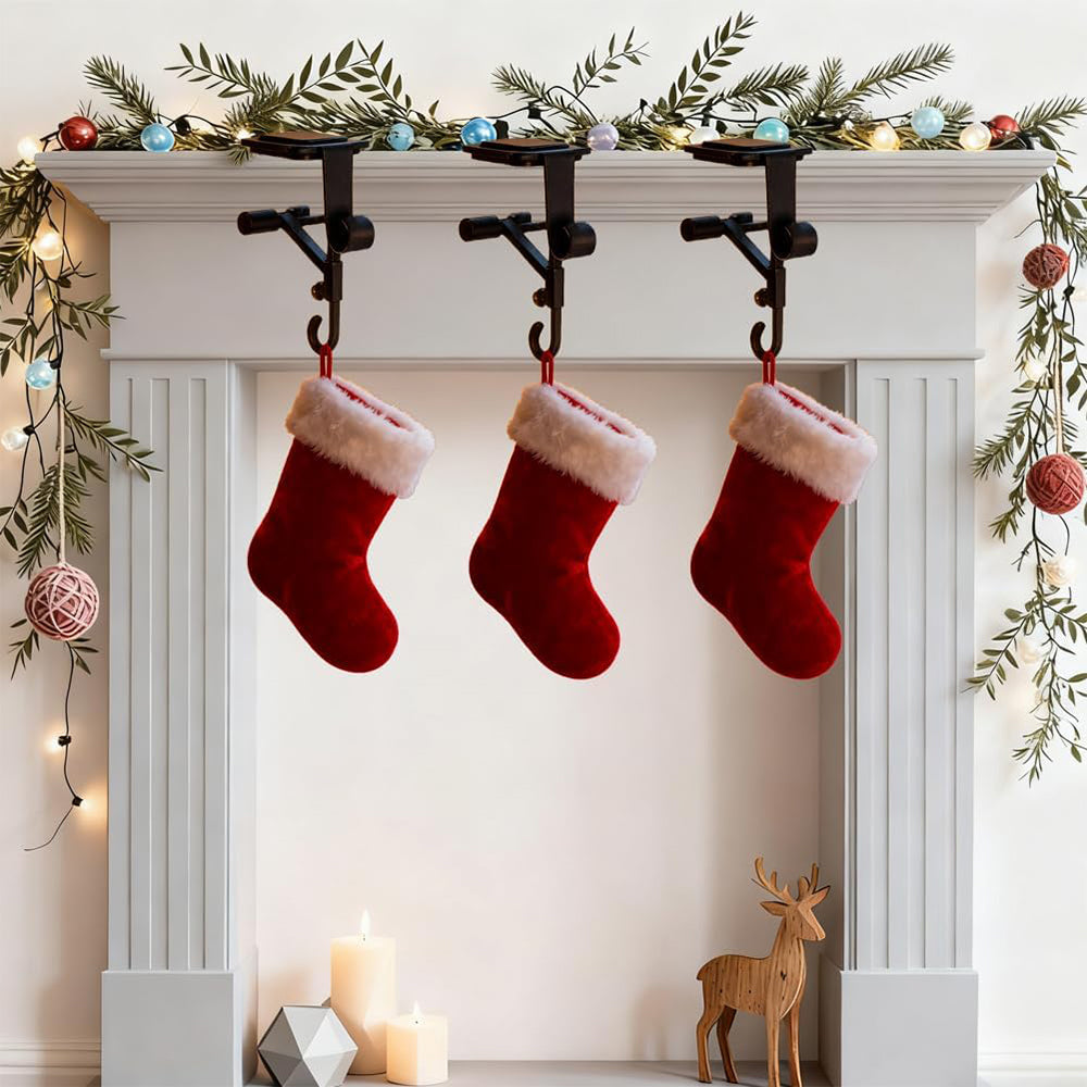 Sakerplus Adjustable Fireplace Garland And Stocking Hanger