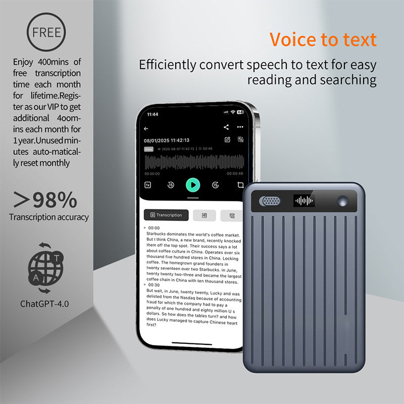 Sakerplus AI Voice Activated Recorder With Translation