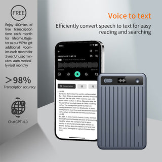 Sakerplus AI Voice Activated Recorder With Translation