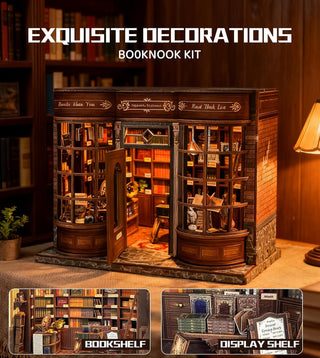 Sakerplus® 3D Wooden Book Nook Diorama Kit