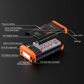 Sakerplus® Compact Car Jump Starter With Air Compressor
