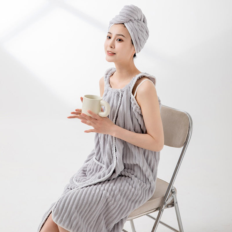 SAKER® Wearable Coral Soft Bath Towel