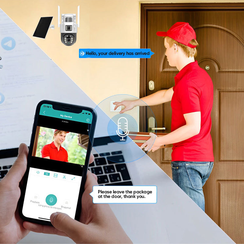 Sakerplus Dual Lens Solar Security Camera Outdoor