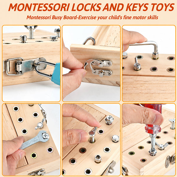 Sakerplus® Montessori Screwdriver Lock And Key Board