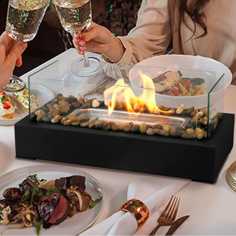 Sakerplus Tabletop Alcohol Fireplace Lamp