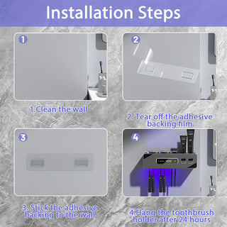 Sakerplus Toothbrush Holder for Bathrooms