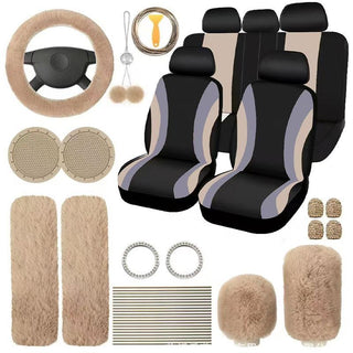Sakerplus® Fluffy Car Seat Cover Full Set