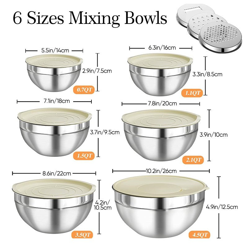 Sakerplus Stainless Steel Mixing Bowls Set