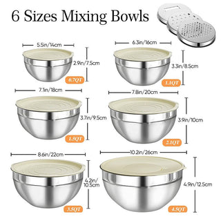 Sakerplus Stainless Steel Mixing Bowls Set