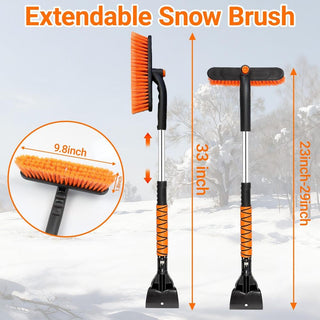 Sakerplus®  3-in-1 Extendable Snow Brush Ice Scraper
