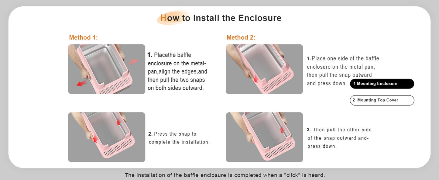 Sakerplus Stainless Steel Enclosed Cat Litter Box