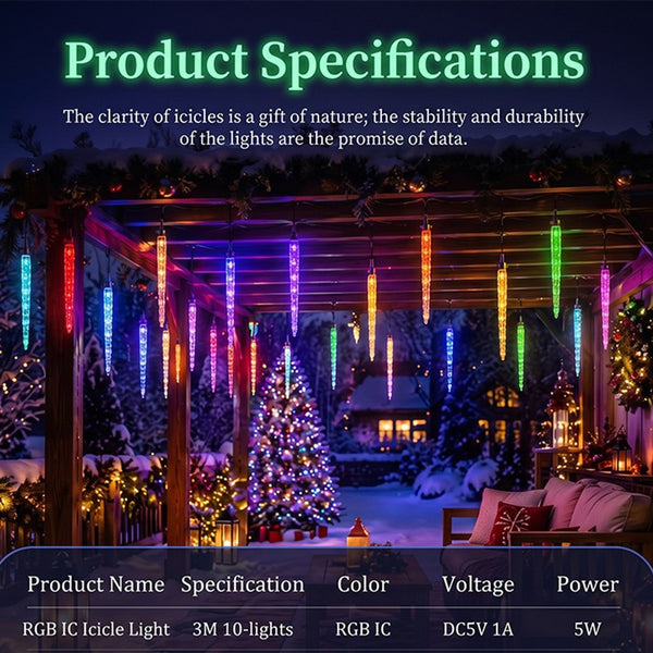 Sakerplus® Outdoor Multicolor Music Sync Icicle Lights
